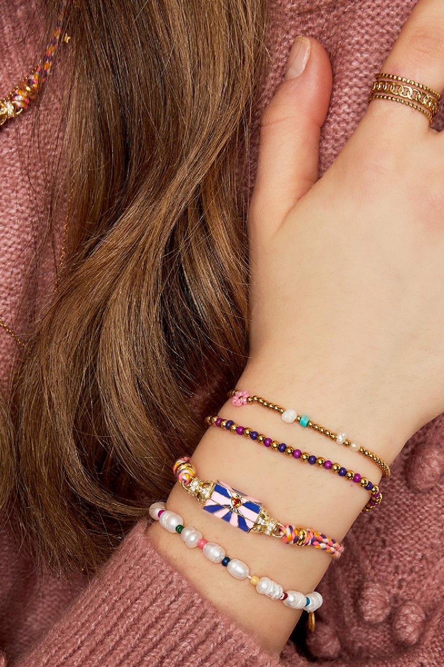Farbiges Kupferarmband Multi Bild2